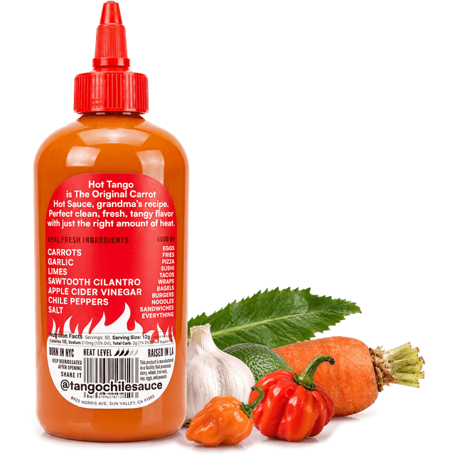 Hot Tango back label with ingredients