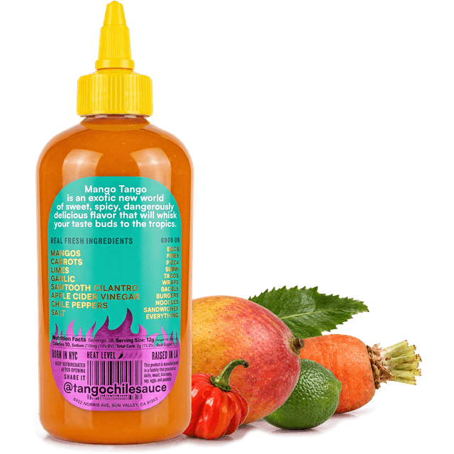 Mango Tango back label with ingredients