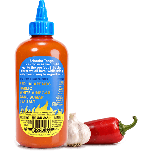 Sriracha Tango back label with ingredients