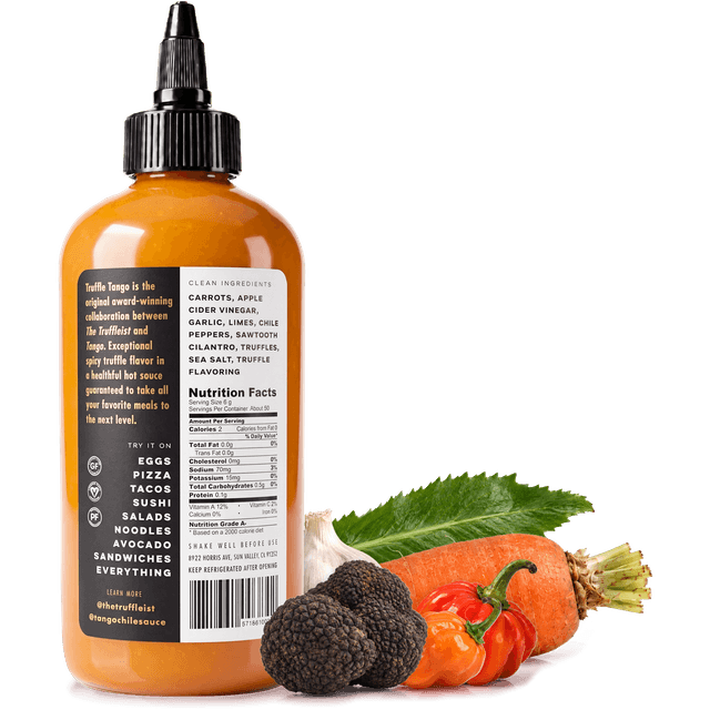 Truffle Tango back label with ingredients