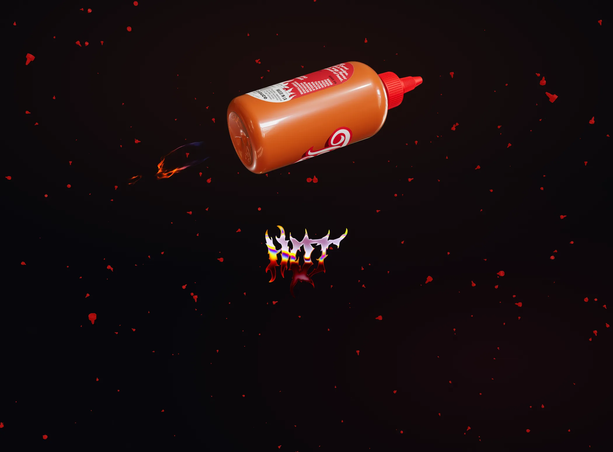 Hot Tango bottle in outer space